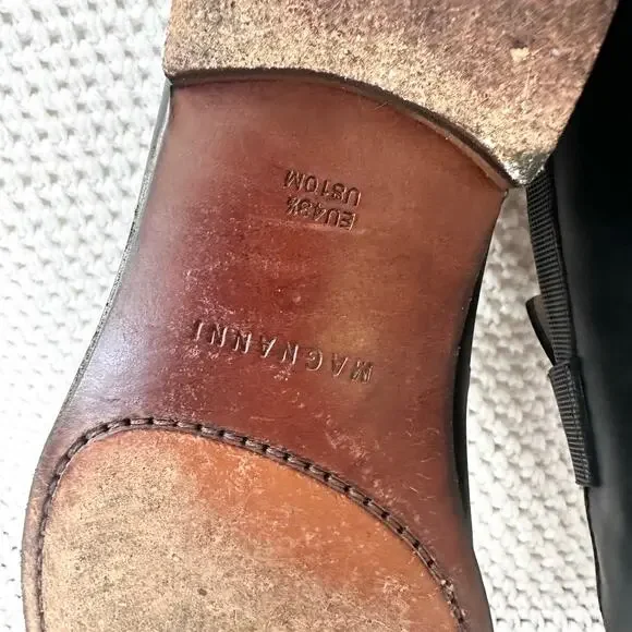 Magnanni MGN Black Leather Almond Toe Penny Loafer Dress Shoes Men 10 - Picture 9 of 10